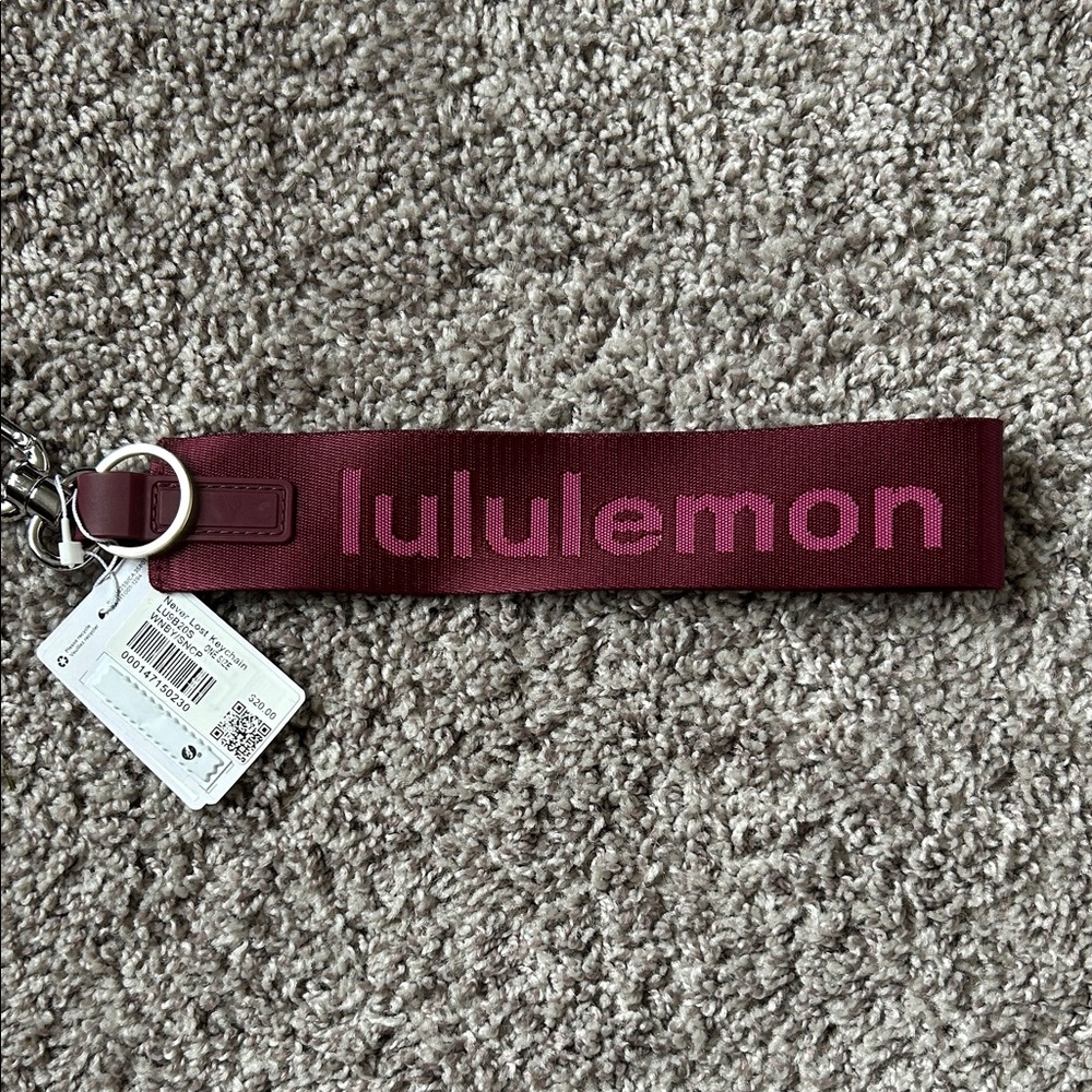 Lululemon Athletica Burgundy Keychain